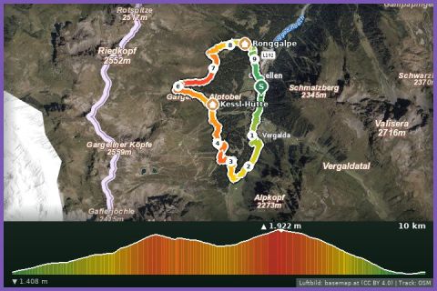 Karte: 3-Alpen-Runde Gargellen