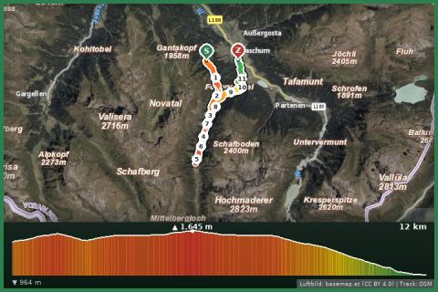 Karte: A2: Ins Garneratal