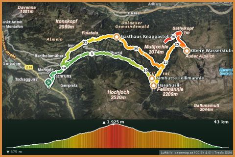 Karte: Bike und Hike Muttjöchle