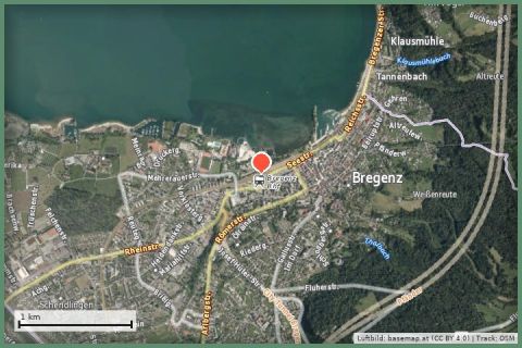 Karte: Bregenzer Seepromenade, Strandbad & Pipeline-Radweg
