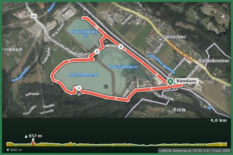 Karte: Drei-Seen-Rundweg Vandans