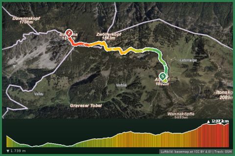 Karte: (E-)MTB und Hike: Gipfelwanderung Davenna