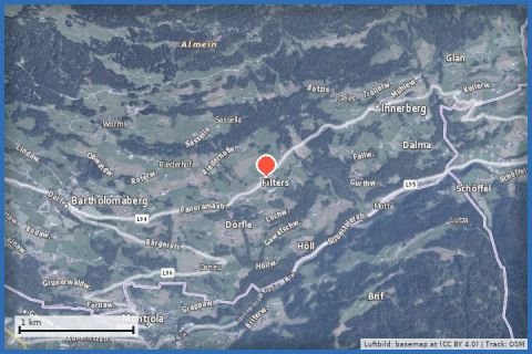 Karte: Filters/Fernblick über Botzis nach Innerberg