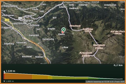 Karte: Trailpark Hochjoch – Wolfsgruaba Trail (rot, kurz & technisch)
