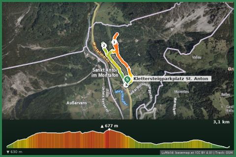 Karte: Gaglaweg St. Anton im Montafon