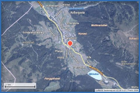 Karte: Gaschurn nach Gortipohl und retour