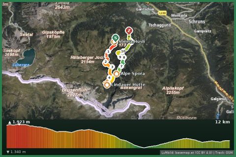 Karte: Gauertaler AlpkulTour - die Haupttour