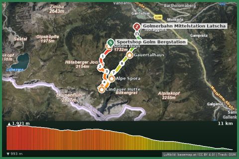 Karte: Gauertaler AlpkulTour