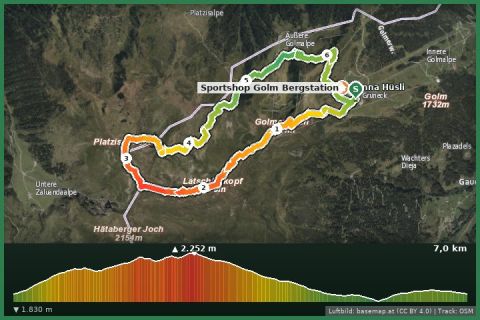 Karte: Golmer Seenweg