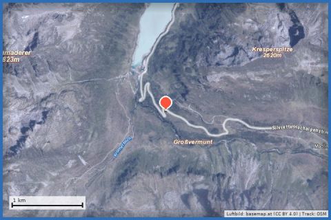 Karte: Großvermunt über Fuchsloch zum Silvrettasee