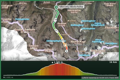 Karte: Grüne Kuppe – Panoramatour am Fuße des Piz Buin