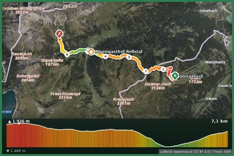 Karte: Hüttentour Lünersee/Rätikon "Leicht" - Golmerbahn Bergstation bis Heinrich Hueter Hütte