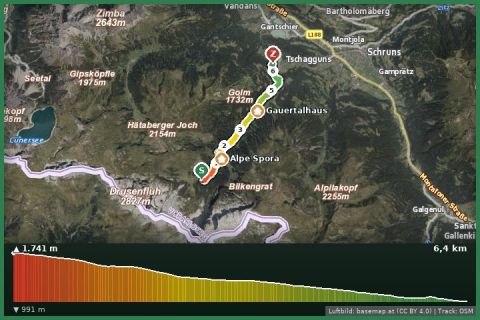 Karte: Hüttentour Lünersee/Rätikon "Leicht" - Lindauer Hütte bis Latschau