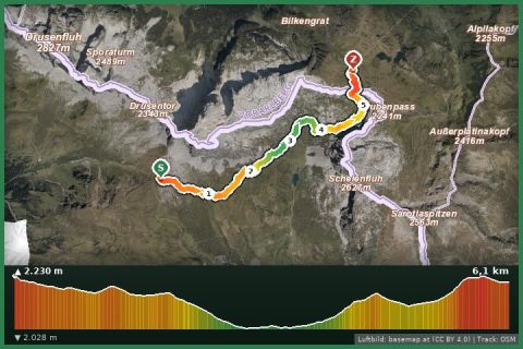Karte: Hüttentour Rätikon Süd - Carschinahütte bis Tilisunahütte