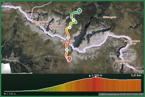 Karte: Hüttentour Rätikon Süd - Lindauer Hütte bis Carschinahütte (CH)