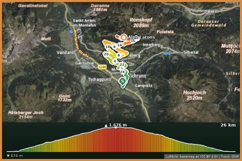 Karte: Jagdhütten Tour über Fritzensee