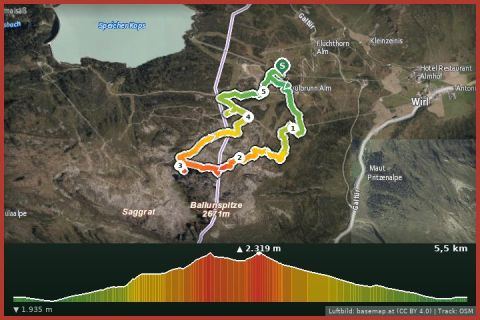 Karte: Klettersteig Silvapark (Ballunspitze)