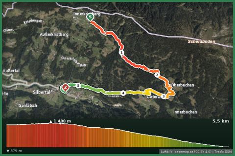 Karte: Kristberg - Stieralpe Oberbuchen - Buchen - Silbertal