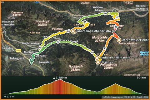 Karte: Kristbergsattel Tour