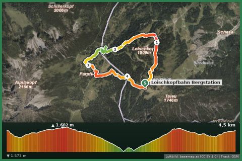 Karte: Loischkopf-Rundweg (Bürserberg)