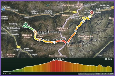 Karte: Montafon Arlberg Marathon 42km - Start: Silbertal