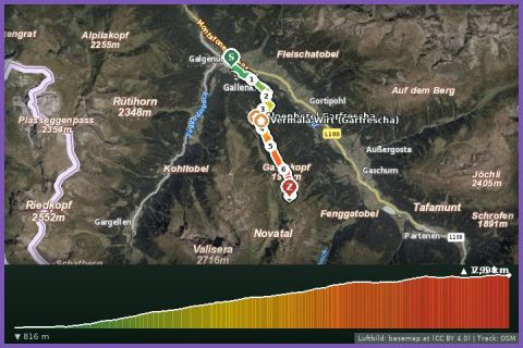 Karte: Montafon Totale Trail Berglauf 10: Länge 10 km, 1.200 Höhenmeter
