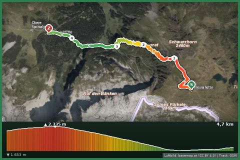 Karte: Montafoner Hüttenrunde | Tilisunahütte bis Lindauer Hütte