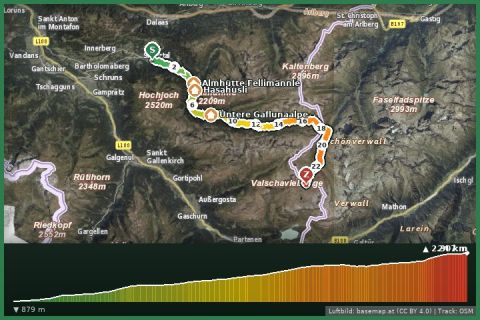Karte: Montafoner Verwallrunde | Silbertal bis Neue Heilbronner Hütte