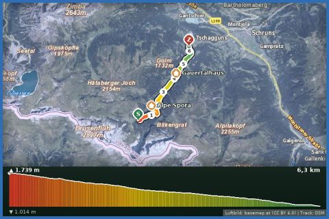 Karte: Naturrodelbahn Lindauer Hütte - Latschau