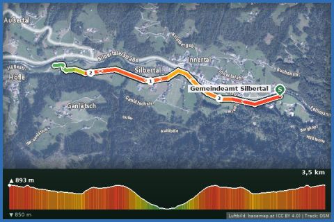 Karte: Nr. 25: Dorfloipe Silbertal (klassisch)