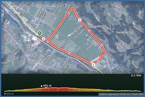 Karte: Nr. 33: Schrunser Feld Runde (klassisch & skating)