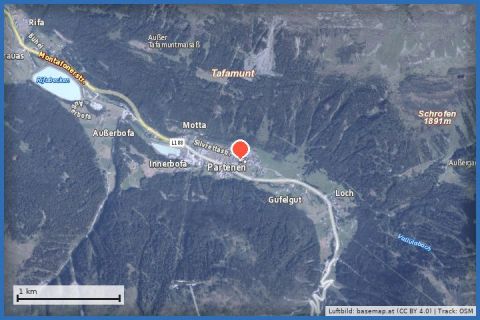 Karte: Ortsrunde Partenen über Gufelste und Lifinar