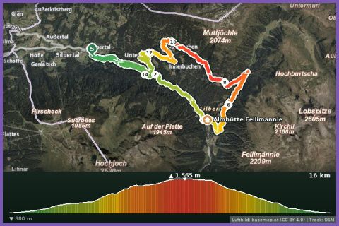 Karte: Panoramatrail 17 km (Montafon Arlberg Marathon Silbertal)