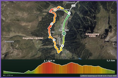 Karte: Röbi-Rüti Route Gargellen