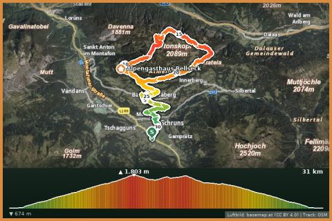 Karte: Rund um den Itonskopf Tour