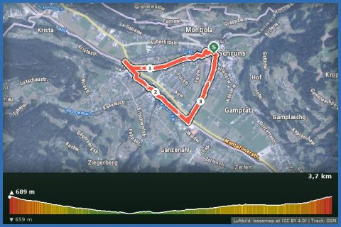Karte: Rundwanderung Schruns