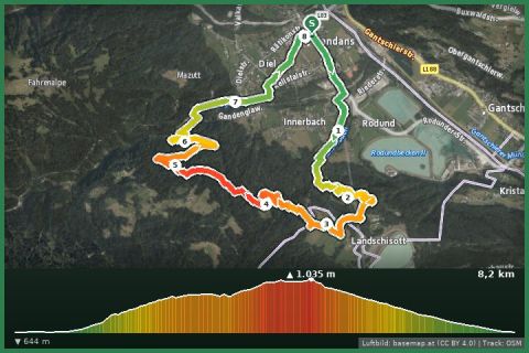 Karte: Rundwanderung Vandans - Landschisott - Vandans