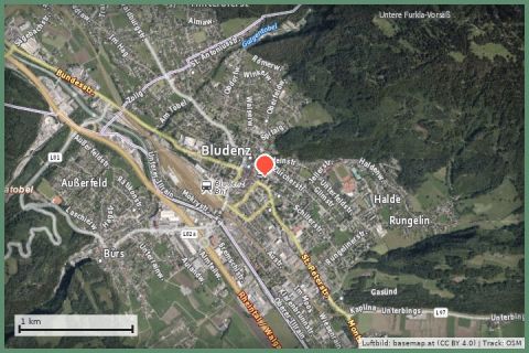 Karte: Schloss Gayenhofen & Milka-Stadt Bludenz