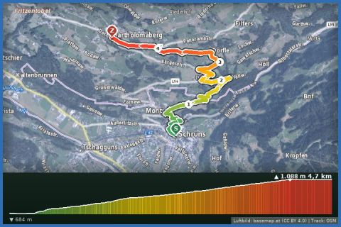 Karte: Schruns auf den Bartholomäberg