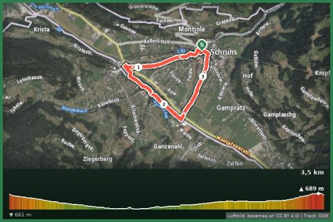Karte: Schruns - Litzpromenade - Aktivpark