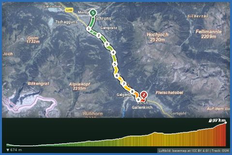 Karte: Schruns nach St. Gallenkirch