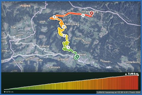 Karte: Silbertal auf den Kristberg