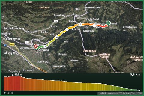 Karte: Silbertal - Schruns