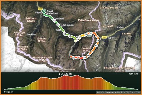 Karte: Silvretta 3-Seen Tour