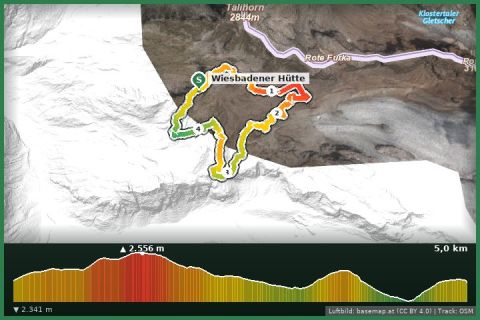 Karte: Silvretta-Gletscherlehrpfad ab Wiesbadener Hütte