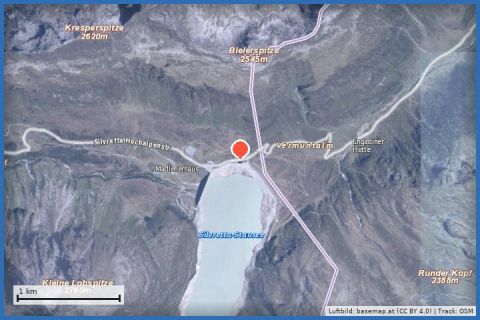 Karte: Skitour Rauhkopfsattel auf der Silvretta-Bielerhöhe