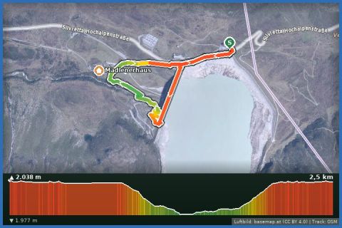 Karte: Staumauerrundweg Silvretta-Bielerhöhe