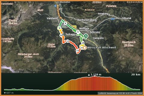 Karte: Stausee Tour Latschau - Bitschweil