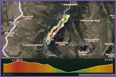 Karte: Suggadin-Tour Gargellen