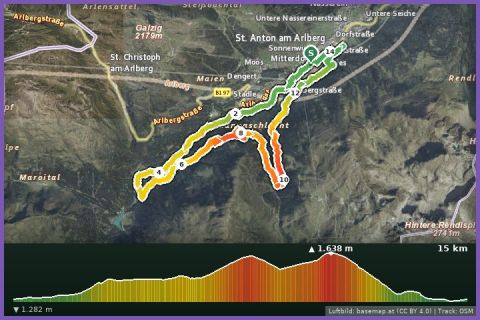 Karte: T15 Panoramatrail 15 km (Montafon Arlberg Marathon St. Anton am Arlberg)